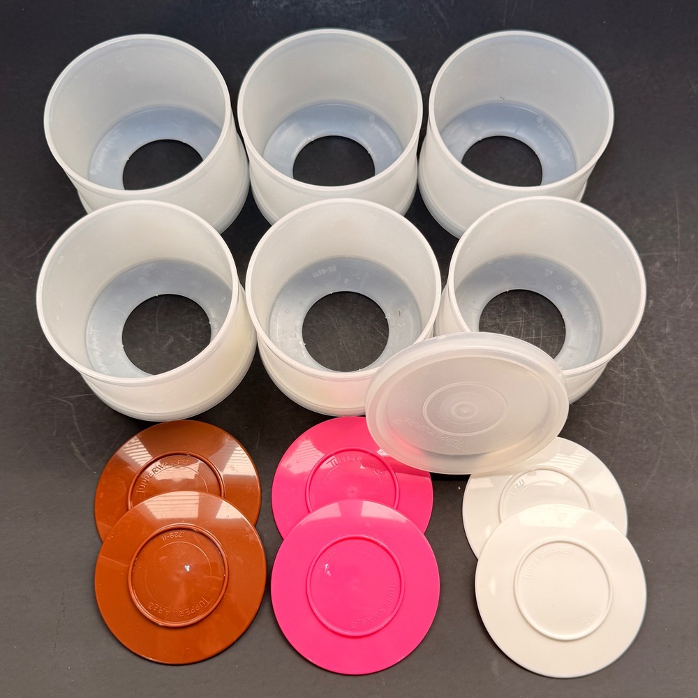 Vintage Tupperware Ice Cream Sandwich Maker Set 1728 1729 Stackable 13pc Retro - Picture 3 of 9